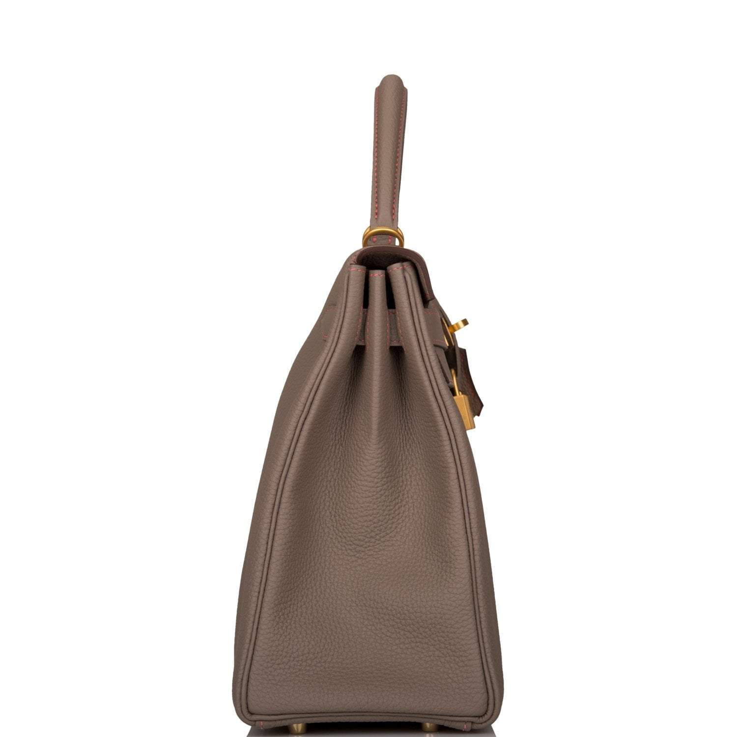 Hermes Horseshoe Stamp (HSS) Gris Asphalte Verso Togo Retourne Kelly 32cm Brushed Gold Hardware - Image 3