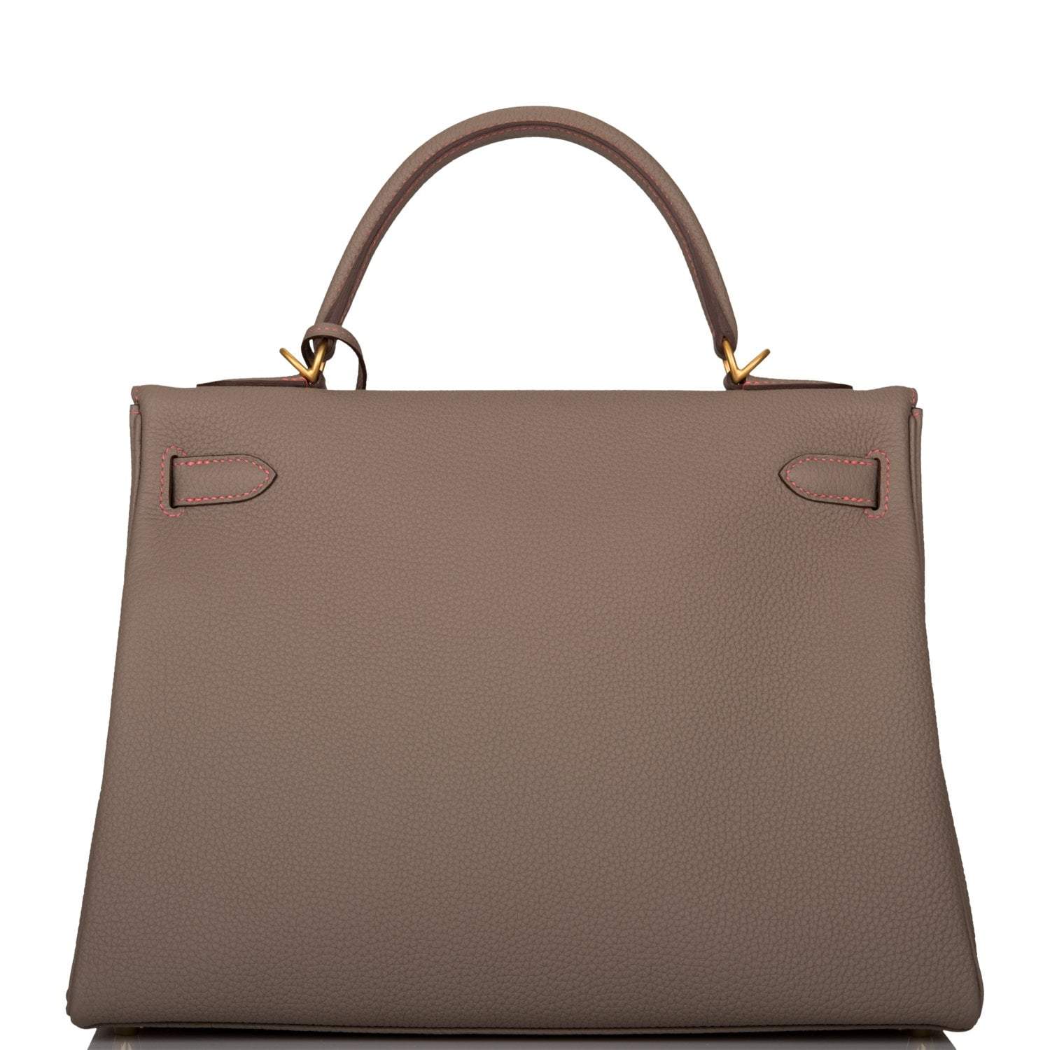 Hermes Horseshoe Stamp (HSS) Gris Asphalte Verso Togo Retourne Kelly 32cm Brushed Gold Hardware - Image 4