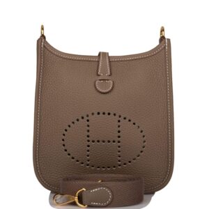 Hermes Evelyne TPM Etoupe Clemence Bag Palladium Hardware