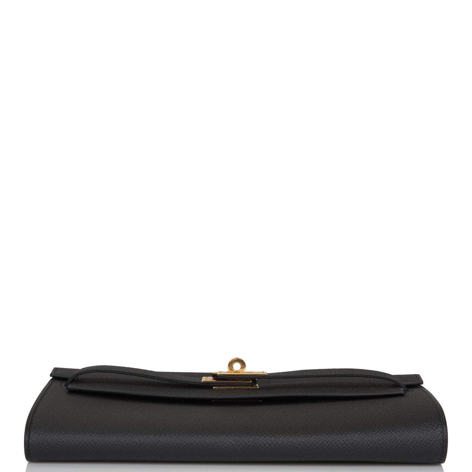 Hermes Black Epsom Kelly Wallet To Go Gold Hardware - Image 5