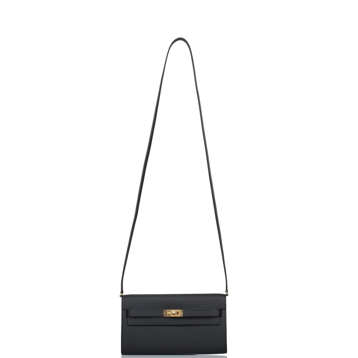 Hermes Black Epsom Kelly Wallet To Go Gold Hardware - Image 8