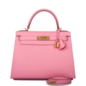 Hermes Horseshoe Stamp HSS Rose Confetti Verso Epsom Sellier Kelly 28cm Gold Hardware