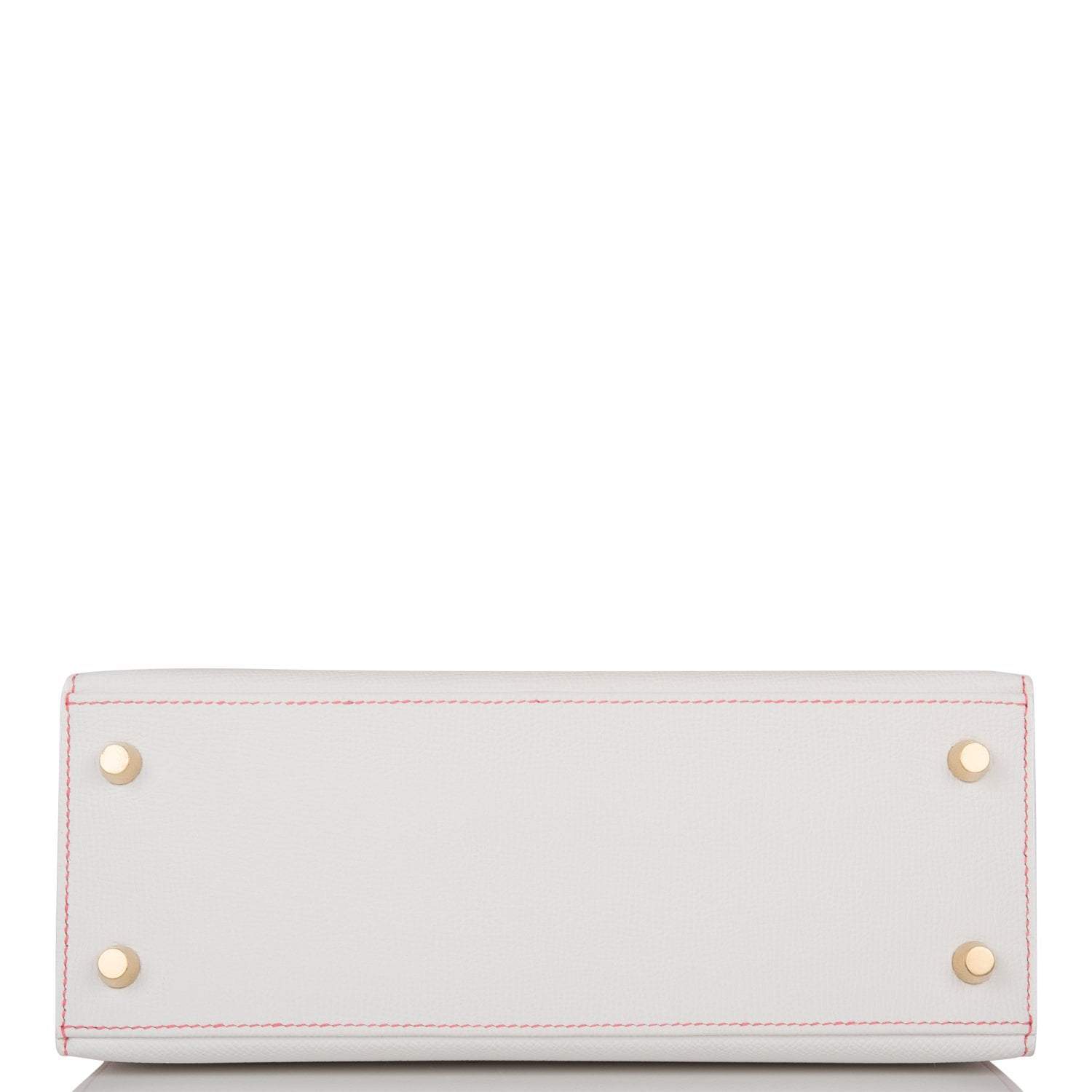 Hermes Horseshoe Stamp (HSS) Bi-Color White and Rose Azalee Epsom Sellier Kelly 25cm Permabrass Hardware - Image 6