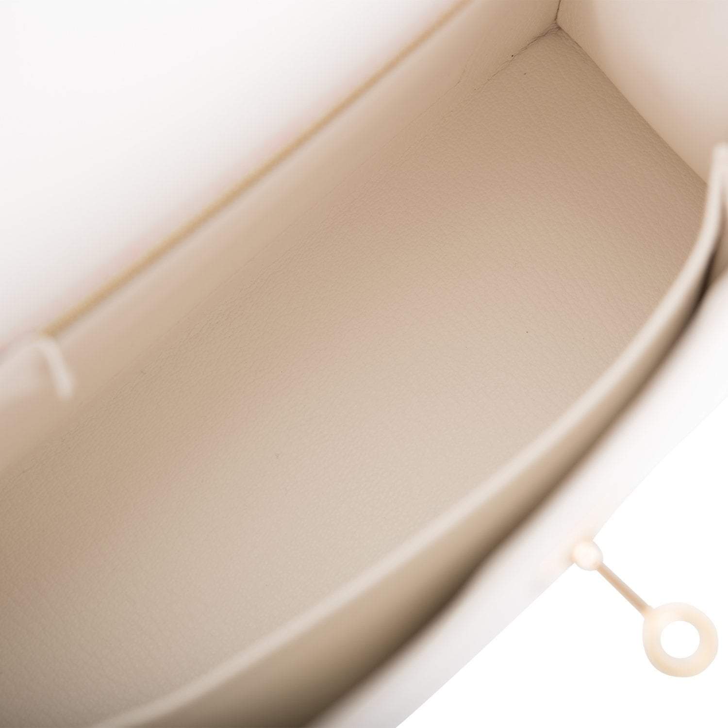 Hermes Horseshoe Stamp (HSS) Bi-Color White and Rose Azalee Epsom Sellier Kelly 25cm Permabrass Hardware - Image 8