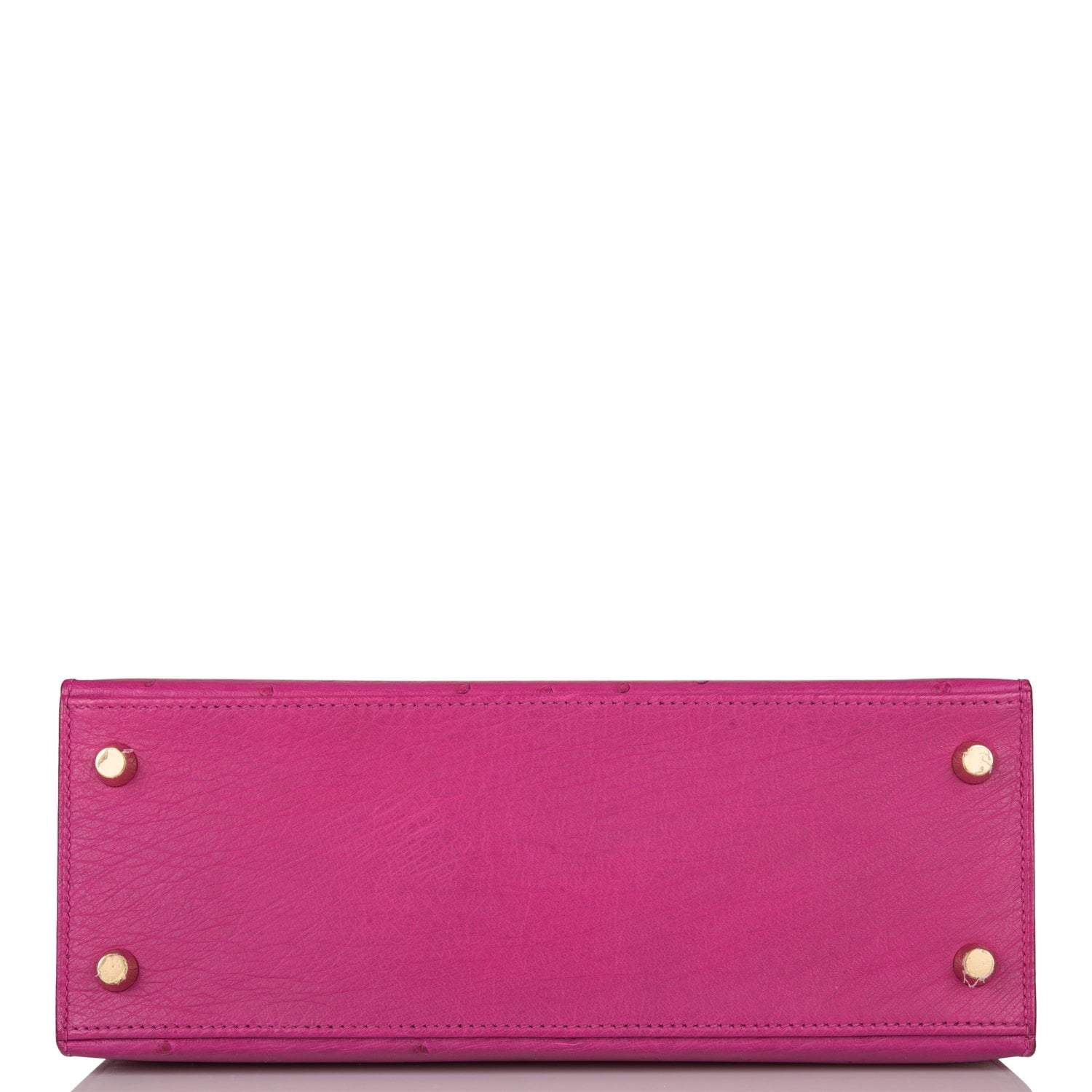 Hermes Horseshoe Stamp HSS Bi-Color Rose Pourpre Gris Agate Ostrich Sellier Kelly 25cm Brushed Gold Hardware - Image 6
