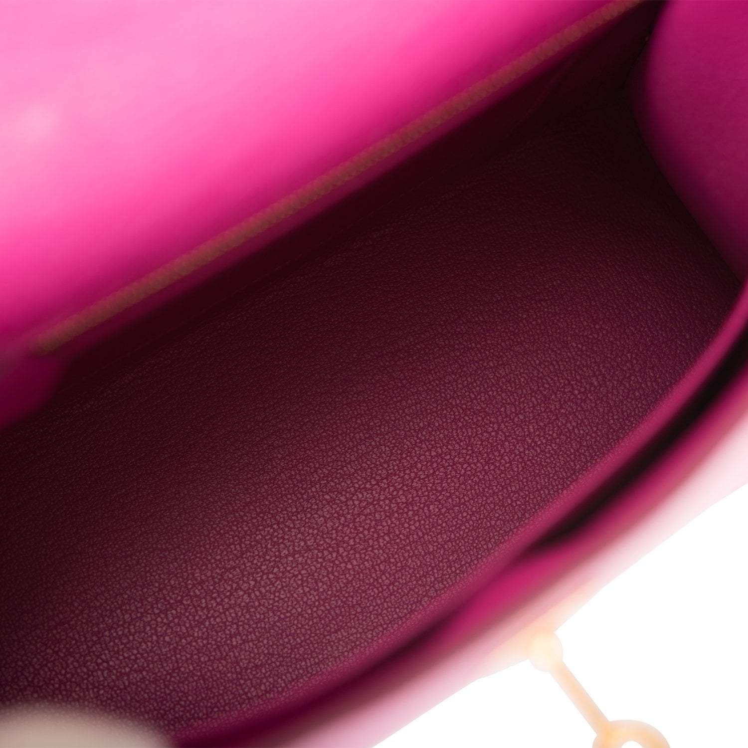 Hermes Horseshoe Stamp HSS Bi-Color Rose Pourpre Gris Agate Ostrich Sellier Kelly 25cm Brushed Gold Hardware - Image 8