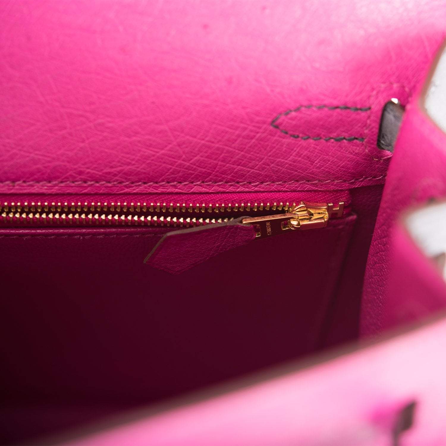 Hermes Horseshoe Stamp HSS Bi-Color Rose Pourpre Gris Agate Ostrich Sellier Kelly 25cm Brushed Gold Hardware - Image 9