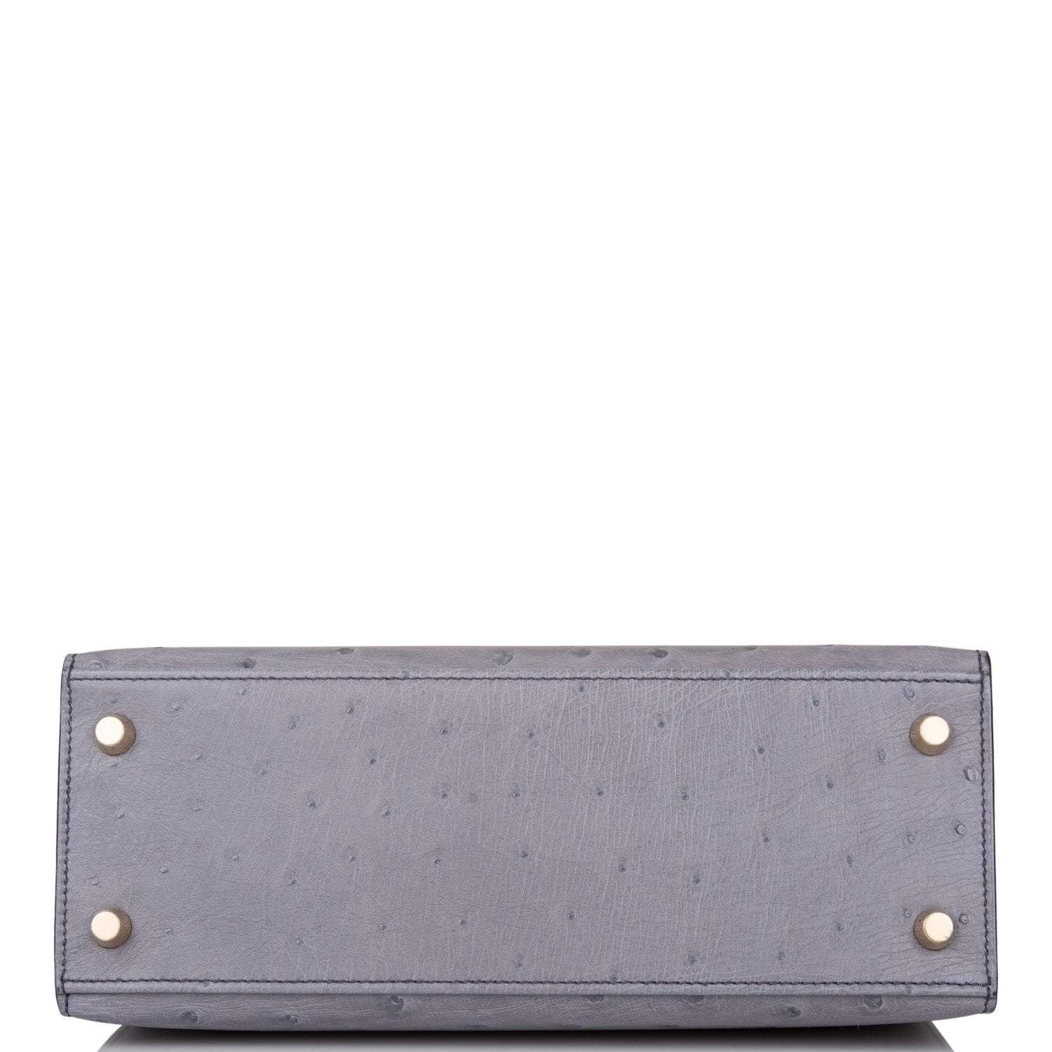 Hermes Horseshoe Stamp (HSS) Bi-Color Gris Agate and Bleu Electric Ostrich Sellier Kelly 25cm Brushed Gold Hardware - Image 6