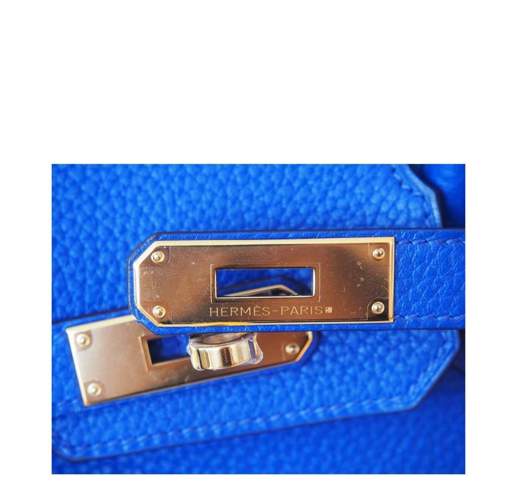 Hermès Birkin 30 Blue Electric Candy Bag GHW - Image 4