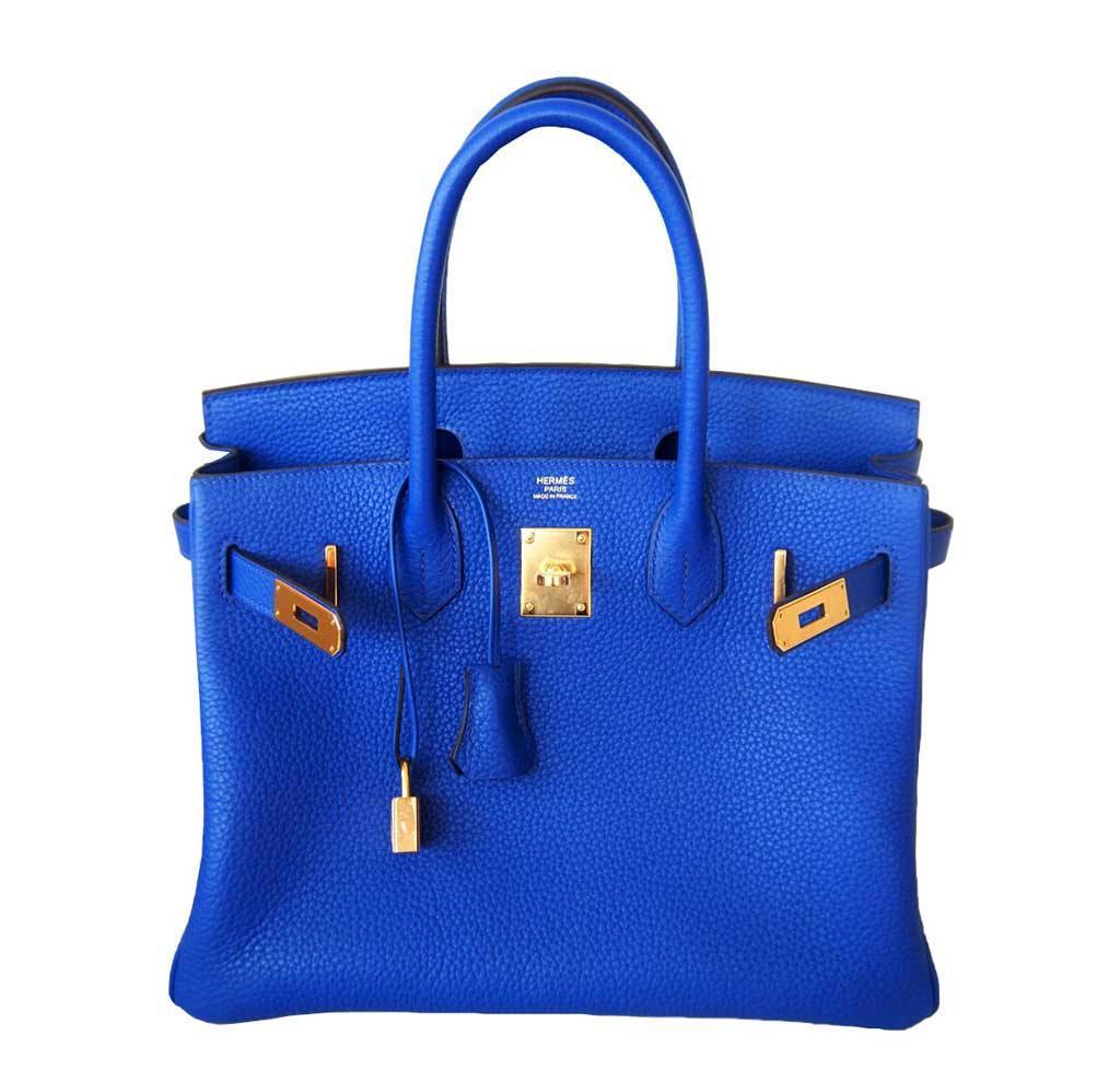 Hermès Birkin 30 Blue Electric Candy Bag GHW - Image 6