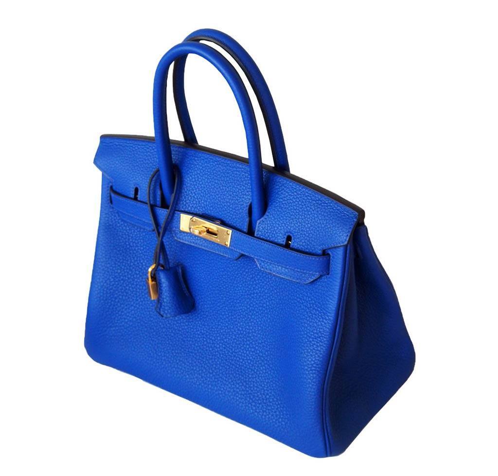 Hermès Birkin 30 Blue Electric Candy Bag GHW - Image 7