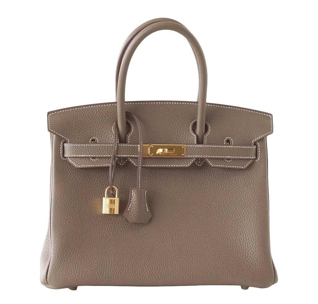 Hermes Birkin 30 Etoupe Togo Leather Gold Hardware