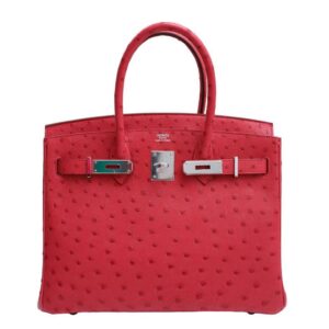 Hermes Birkin 30 Ostrich Bougainvillea Bag