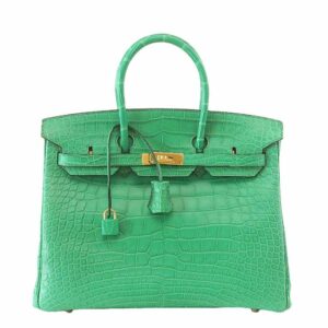 Hermes Birkin 35 Cactus Matte Alligator Gold Hardware