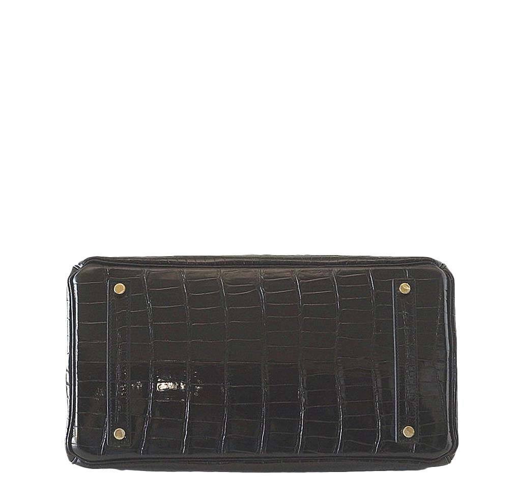 Hermès Birkin 35 Crocodile Bag Black GHW - Image 3