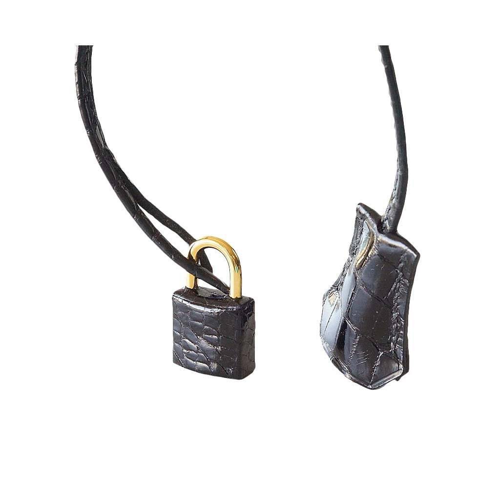 Hermès Birkin 35 Crocodile Bag Black GHW - Image 7