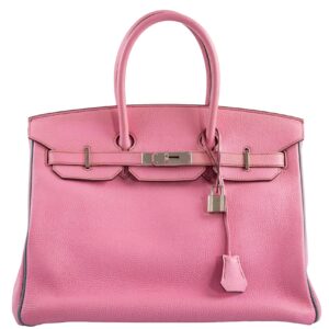 Hermes Birkin 35 HSS Bubblegum Pink & Celeste Togo Leather Palladium Hardware