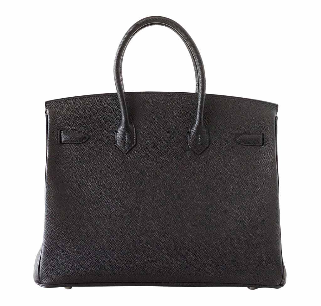 Hermes Birkin 35 Jet Black Epsom Leather Palladium Hardware - Image 4