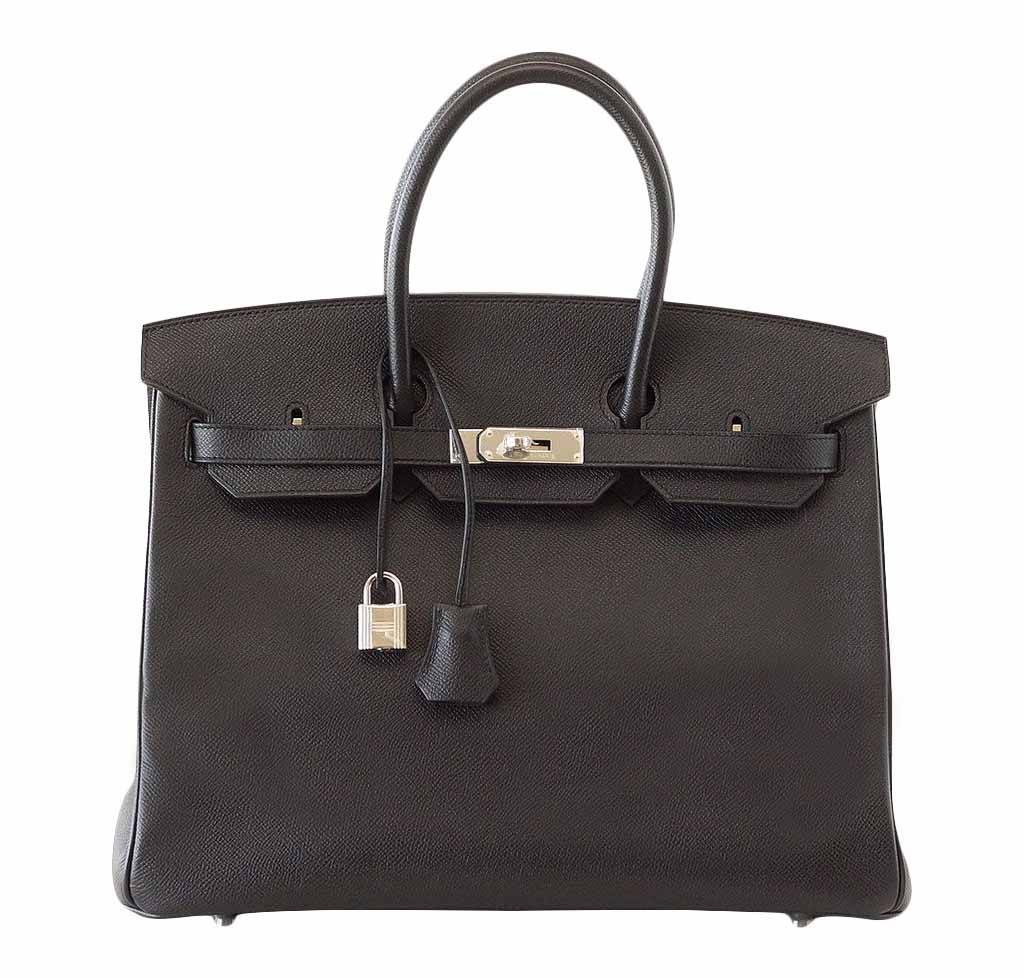 Hermes Birkin 35 Jet Black Epsom Leather Palladium Hardware
