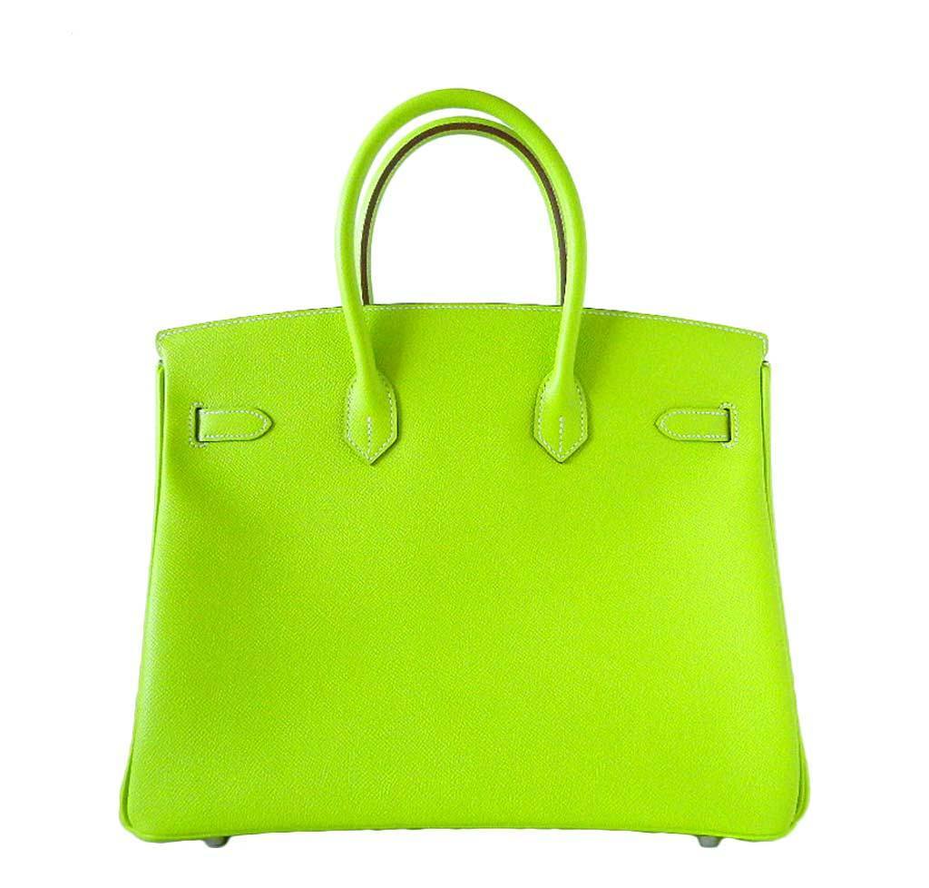 Hermes Birkin 35 Kiwi Epsom Leather Palladium Hardware - Image 2