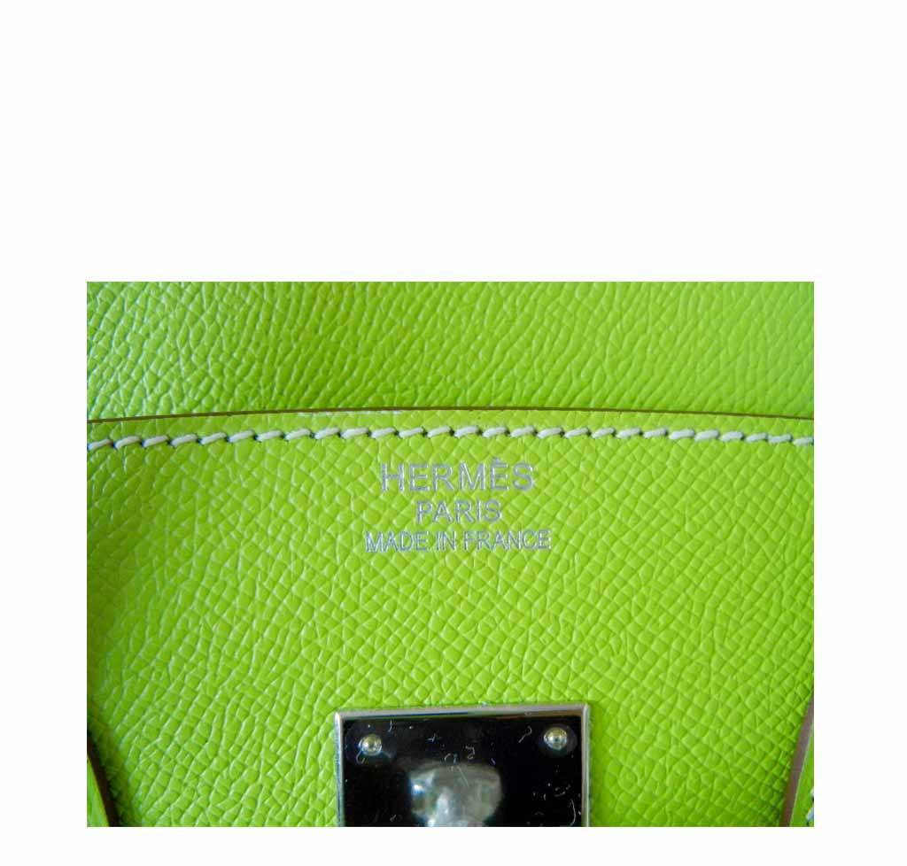Hermes Birkin 35 Kiwi Epsom Leather Palladium Hardware - Image 4