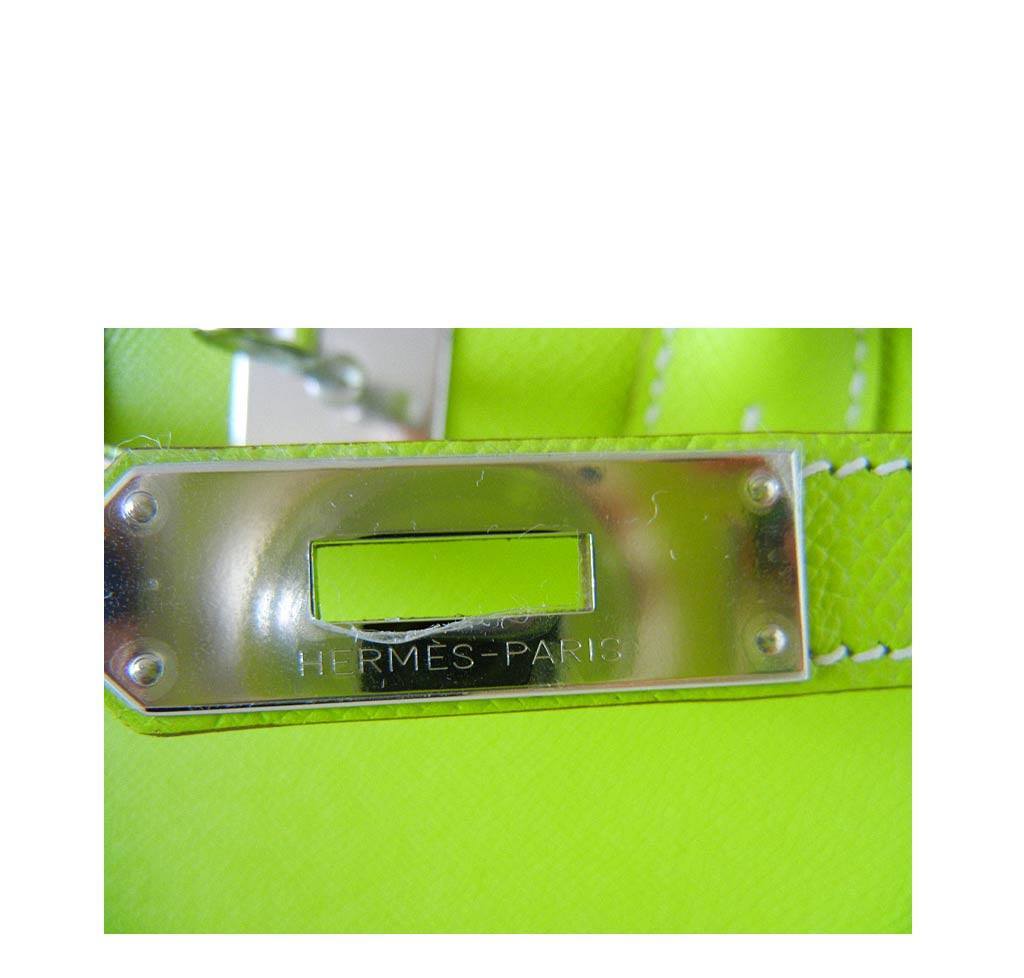 Hermes Birkin 35 Kiwi Epsom Leather Palladium Hardware - Image 5