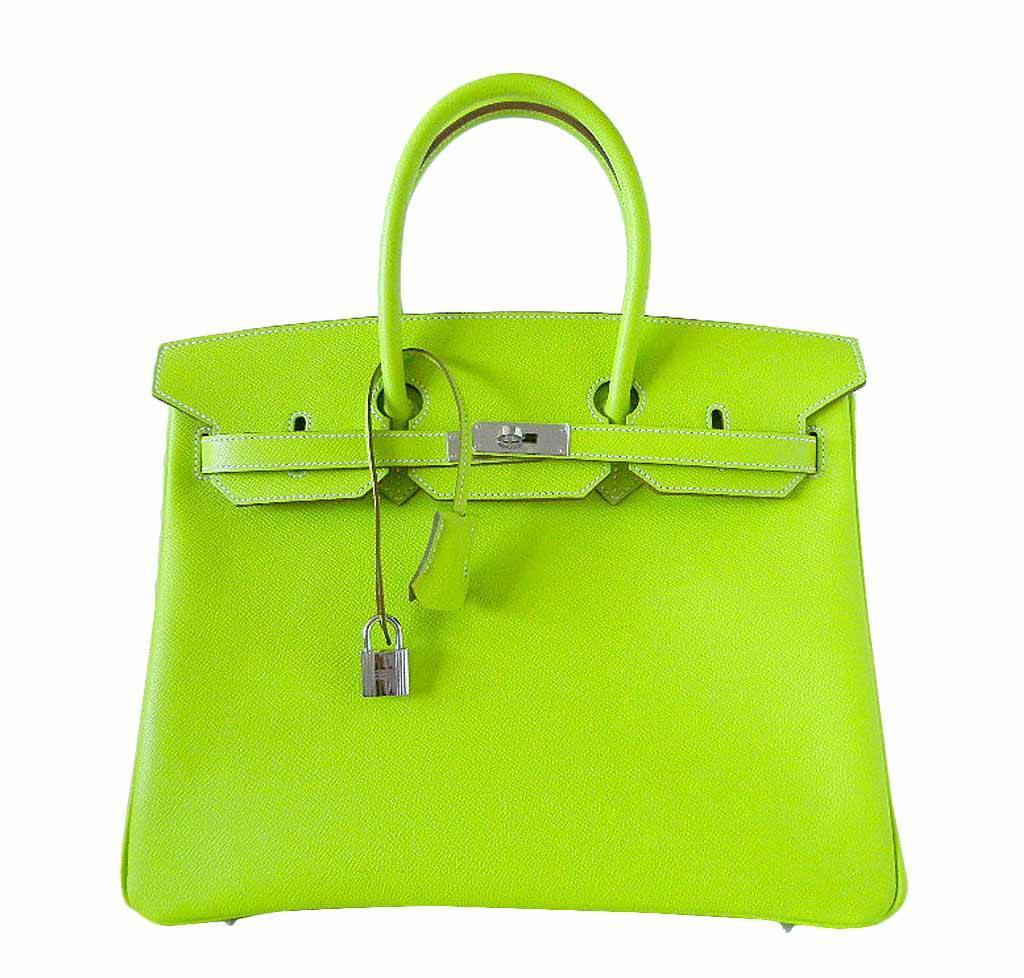 Hermes Birkin 35 Kiwi Epsom Leather Palladium Hardware