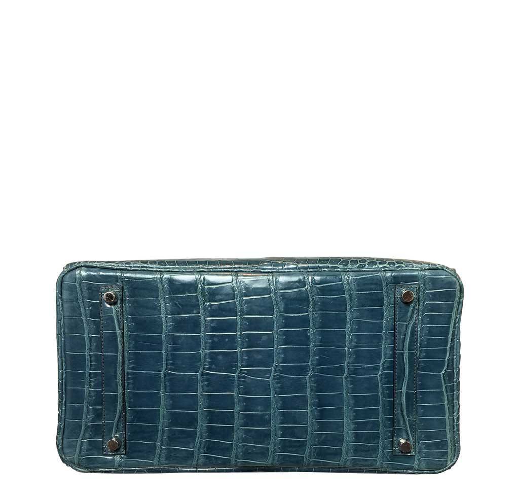 Hermès Birkin 35 Malachite Porosus Crocodile Bag PHW - Image 7