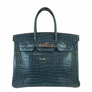 Hermès Birkin 35 Malachite Porosus Crocodile Bag PHW