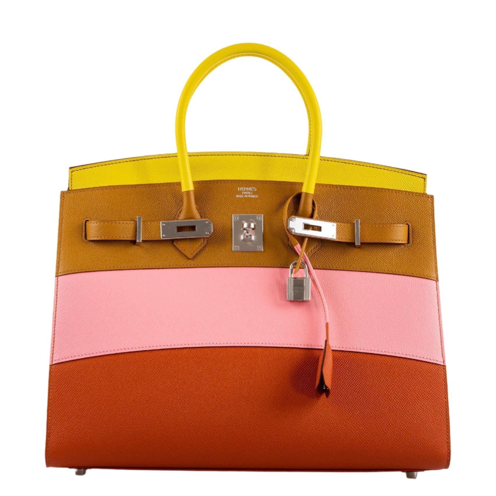 Hermes Birkin 35 Sellier "Sunrise" Rainbow Epsom Palladium Hardware - 2020, Y - Image 9