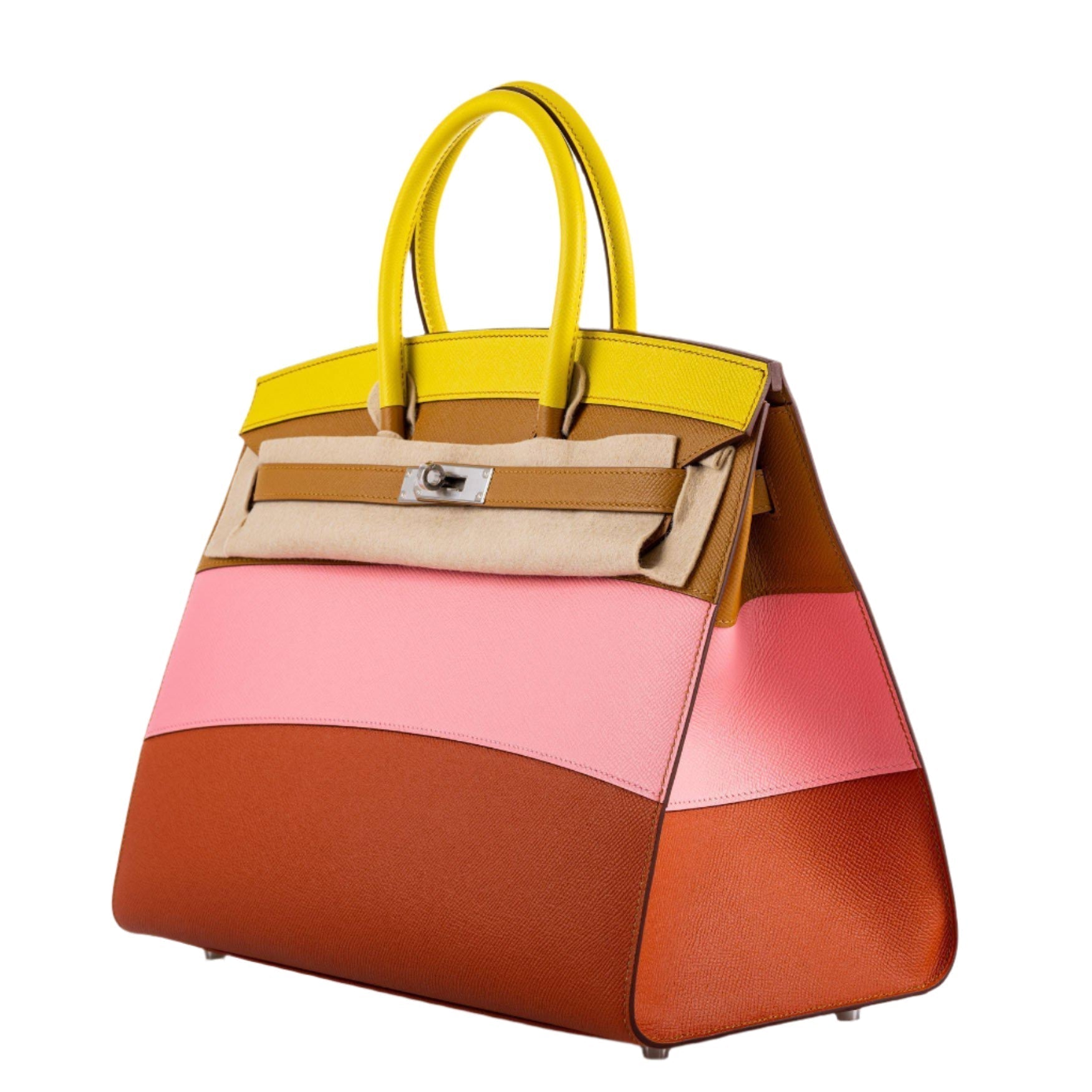 Hermes Birkin 35 Sellier "Sunrise" Rainbow Epsom Palladium Hardware - 2020, Y - Image 10
