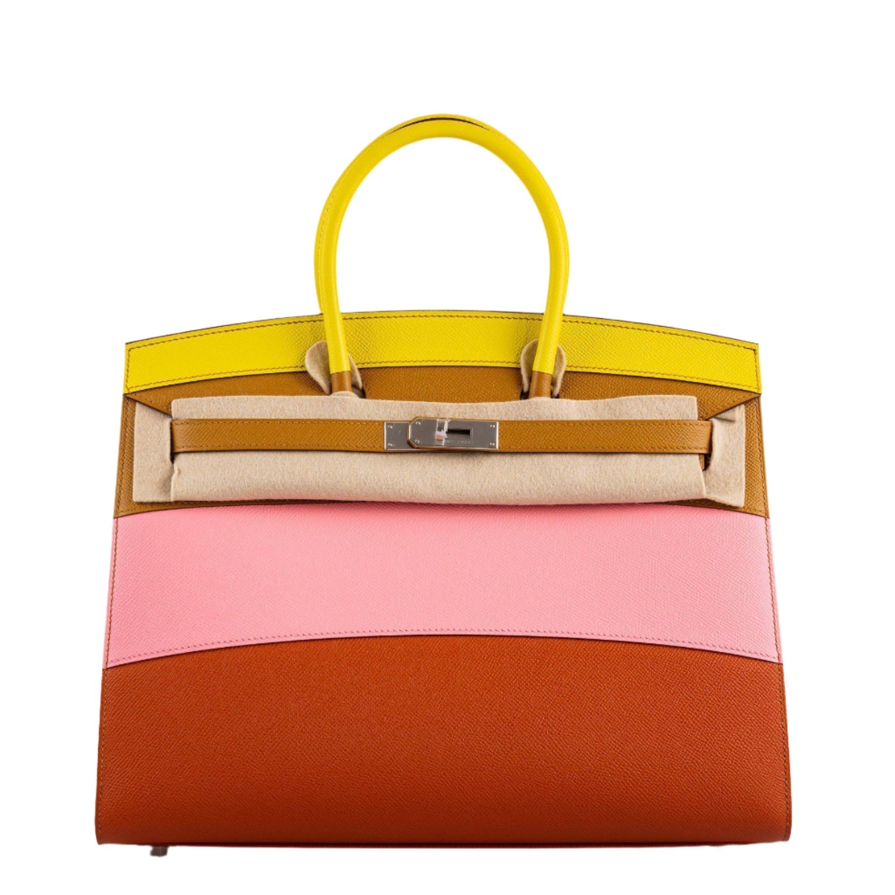 Hermes Birkin 35 Sellier "Sunrise" Rainbow Epsom Palladium Hardware - 2020, Y - Image 12