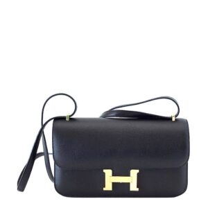 Hermes Constance Elan Black Swift Leather Gold Hardware