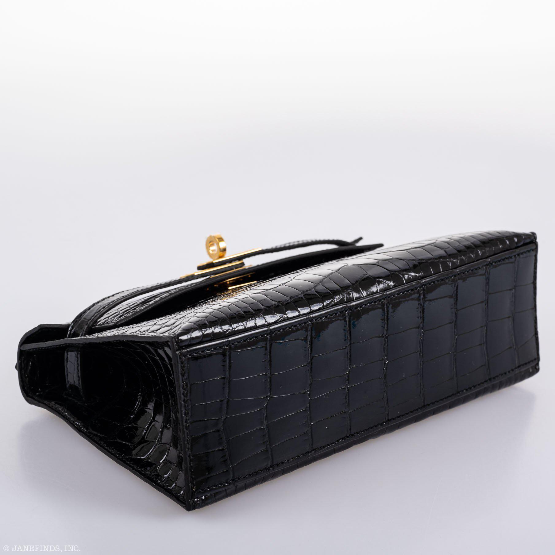 Hermes JPG Kelly Pochette Black Alligator with Gold Hardware - 2019, D - Image 3