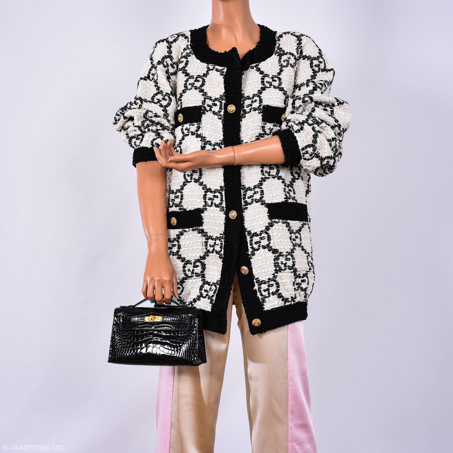 Hermes JPG Kelly Pochette Black Alligator with Gold Hardware - 2019, D - Image 6