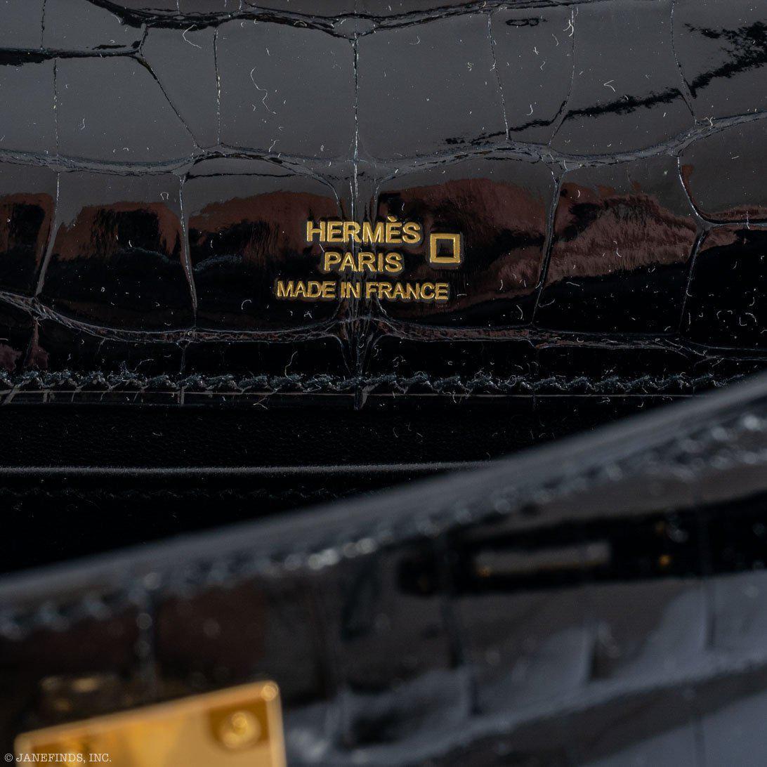 Hermes JPG Kelly Pochette Black Alligator with Gold Hardware - 2019, D - Image 8