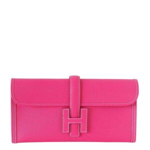 Hermes Jige 29 Rose Tyrien Epsom Leather Clutch