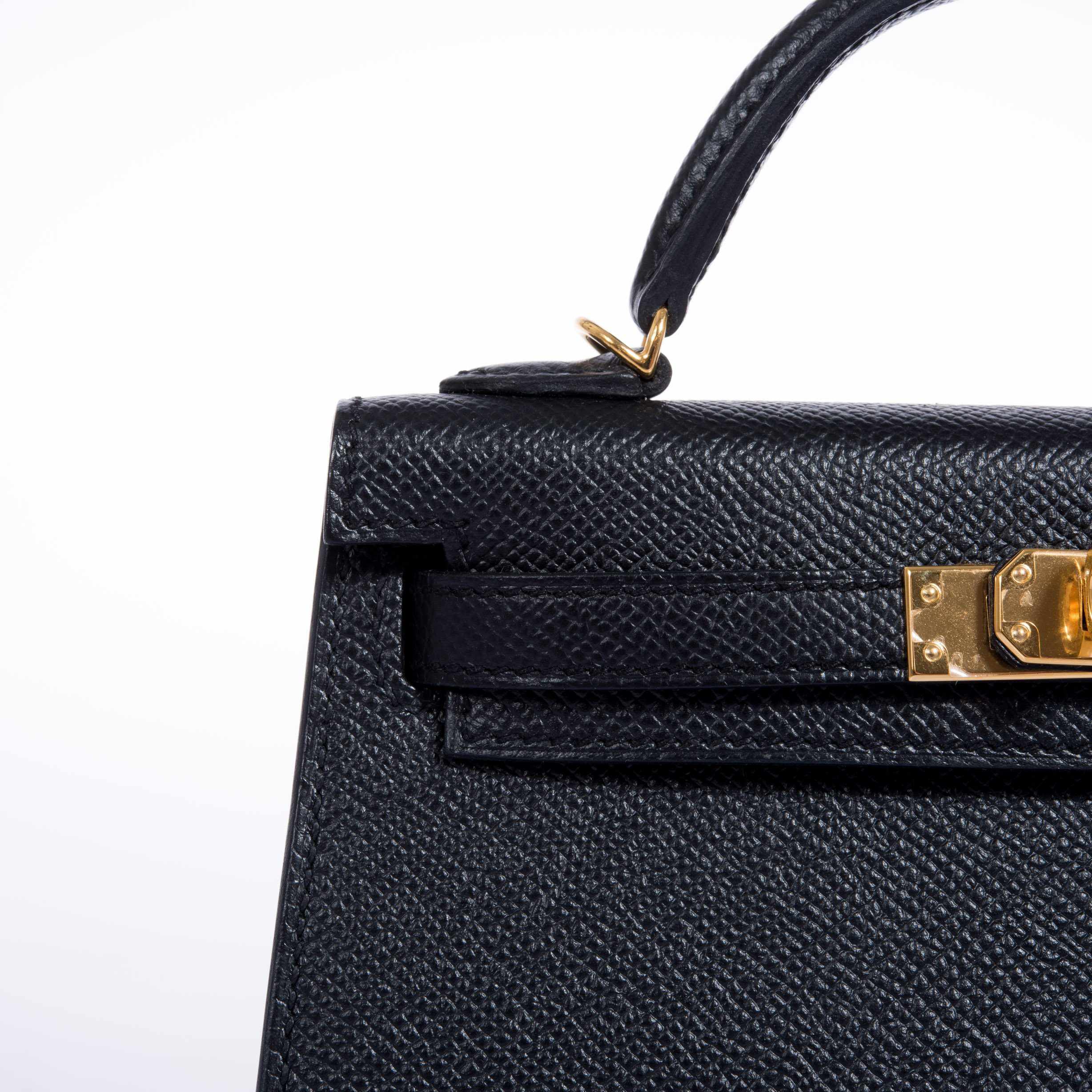 Hermes Kelly 20 Mini II Sellier Black Epsom Gold Hardware - 2021, Z - Image 6