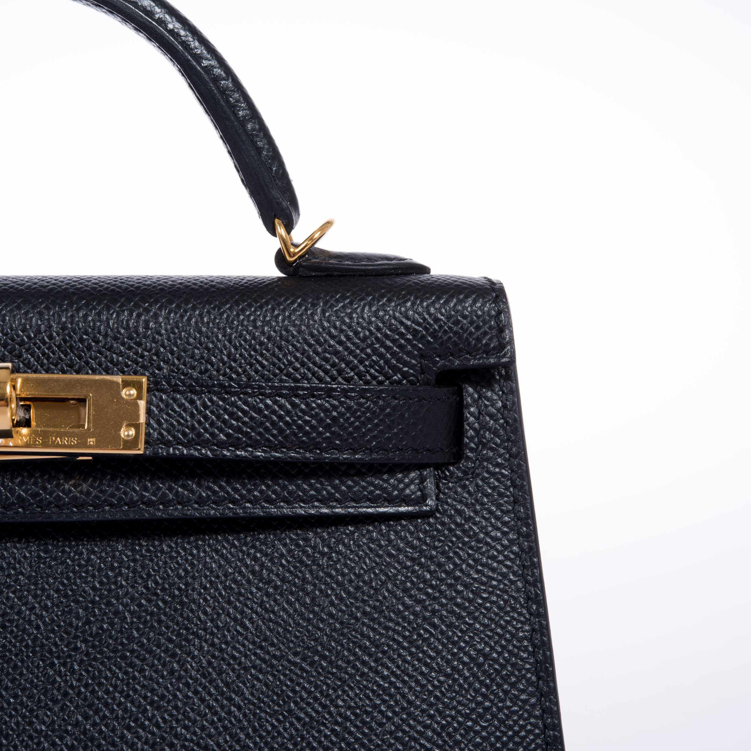 Hermes Kelly 20 Mini II Sellier Black Epsom Gold Hardware - 2021, Z - Image 7