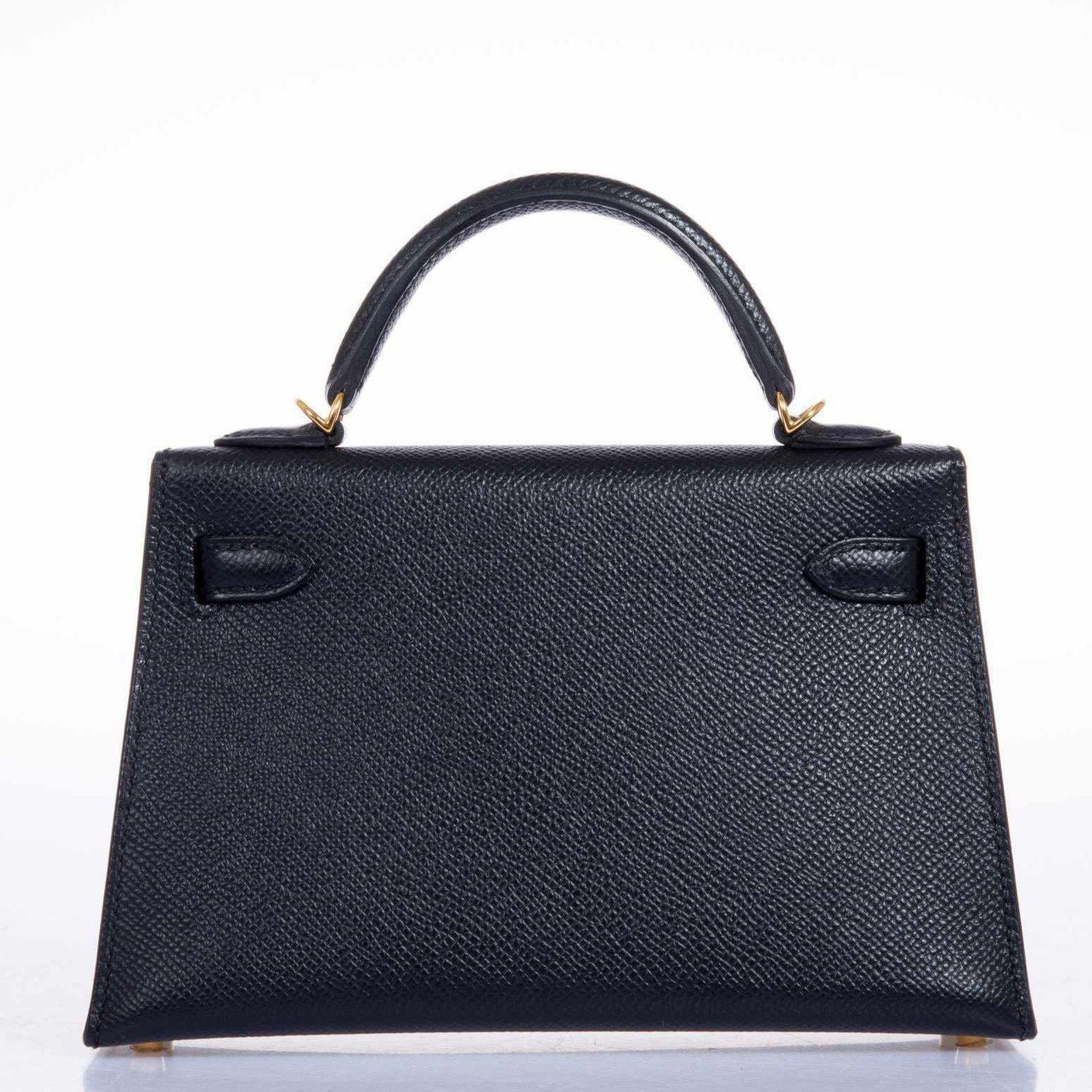 Hermes Kelly 20 Mini II Sellier Black Epsom Gold Hardware - 2021, Z - Image 9