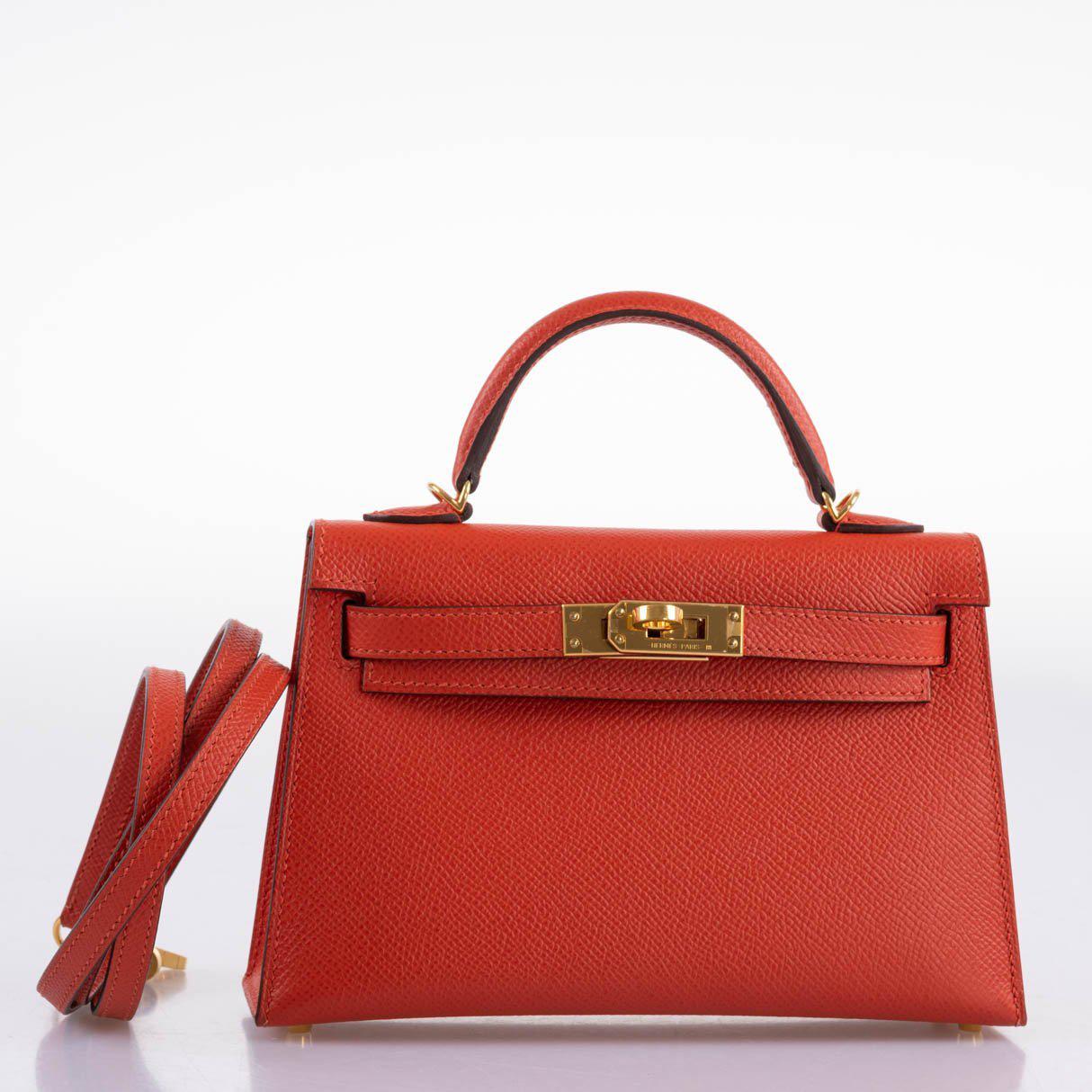 Hermes Kelly 20 Mini II Sellier Capucine Epsom leather Gold Hardware - 2018, C - Image 3