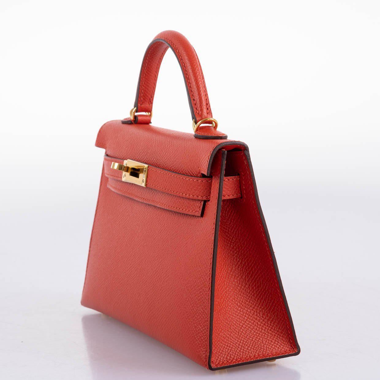 Hermes Kelly 20 Mini II Sellier Capucine Epsom leather Gold Hardware - 2018, C - Image 7