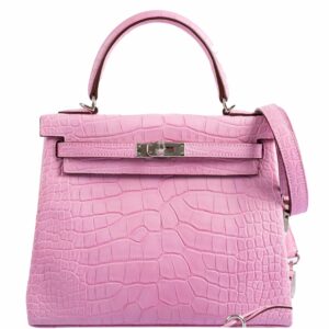 Hermes Kelly 25 Retourne 5P Bubblegum Pink Matte Alligator Palladium Hardware