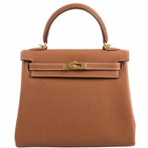 Hermes Kelly 25 Retourne Gold Togo Gold Hardware