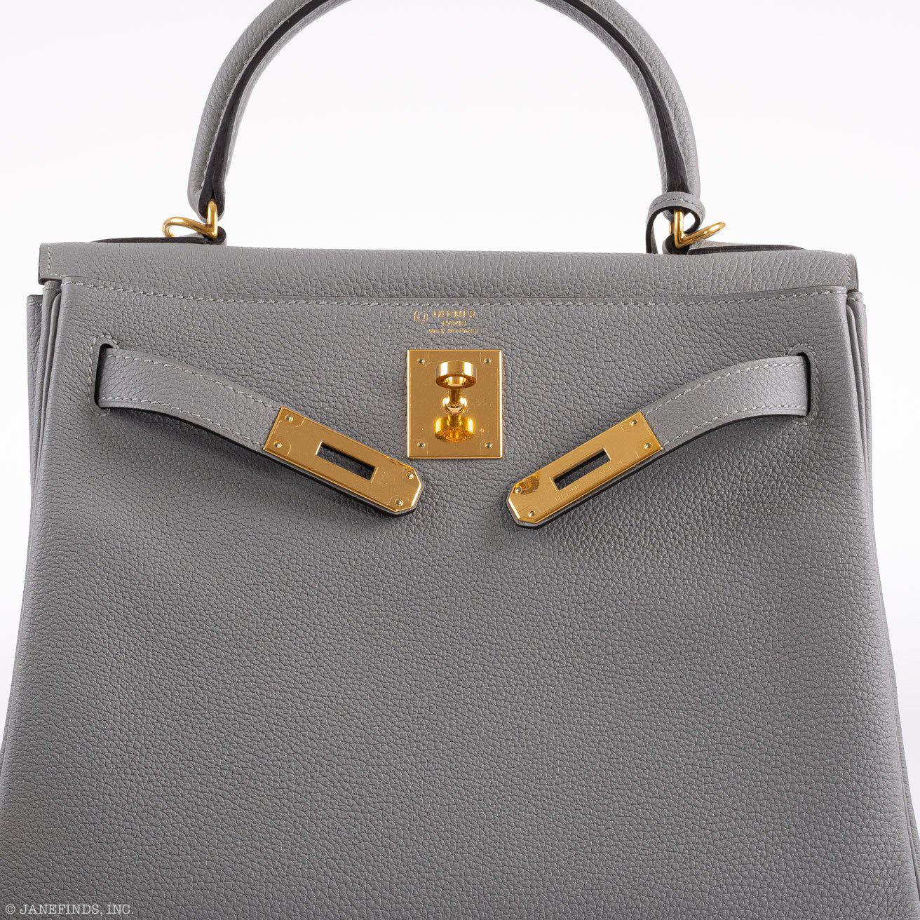 Hermes Kelly 28 HSS Retourne Gris Mouette Togo - Image 9