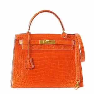 Hermès Kelly 32 Orange Crocodile Bag