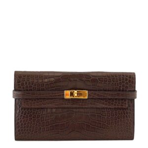 Hermès Kelly Clutch Bag Alligator Havane