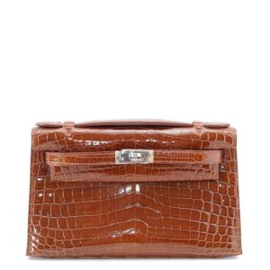 Hermès Kelly Pochette Mini Crocodile Miel Bag