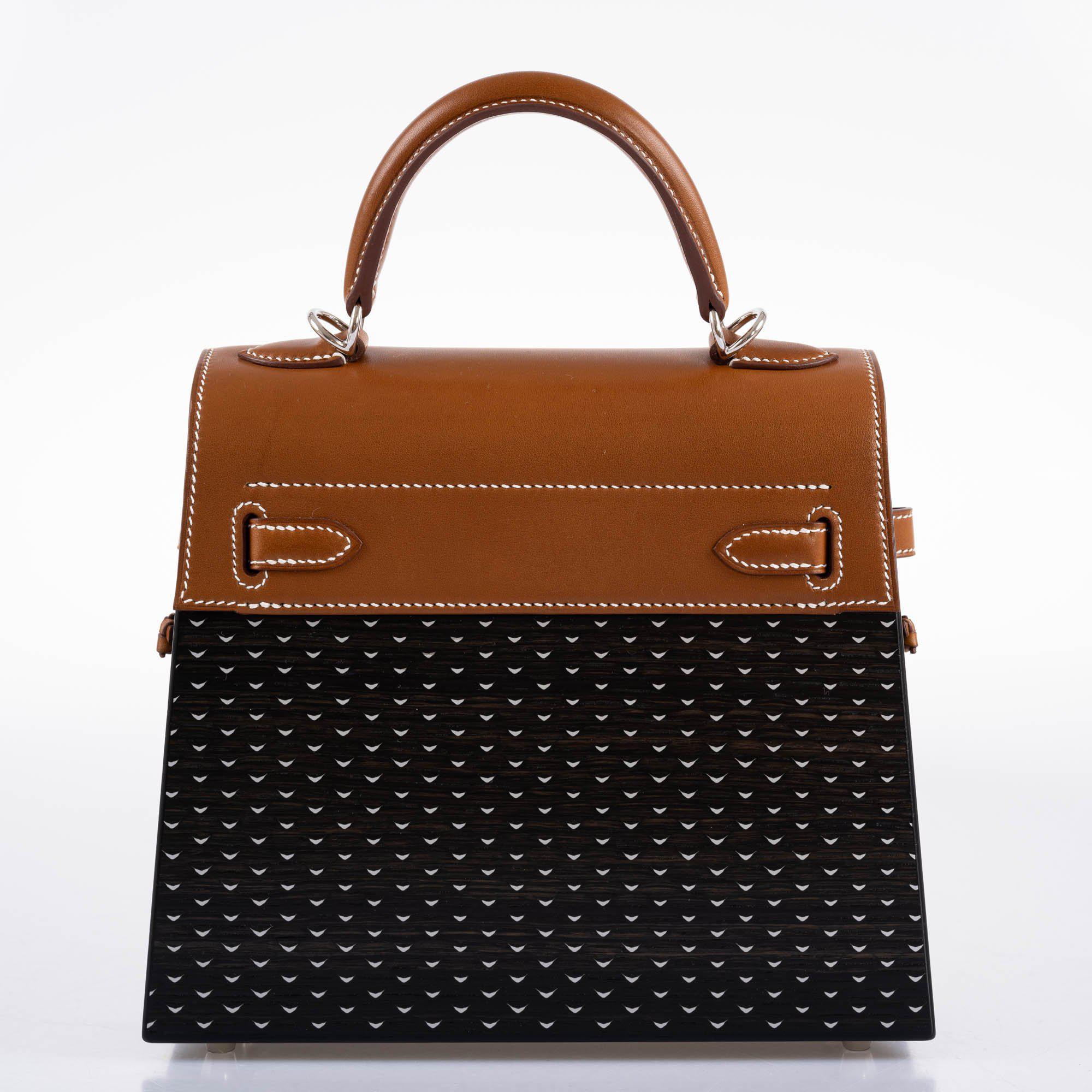 Hermes Kelly Wood 22 Bog Oak, Aluminum & Barenia with Palladium Hardware - 2021, Z - Image 11