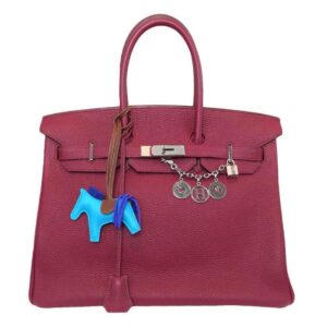 Hermes Birkin 35 Rouge Vif Togo Leather Palladium Hardware